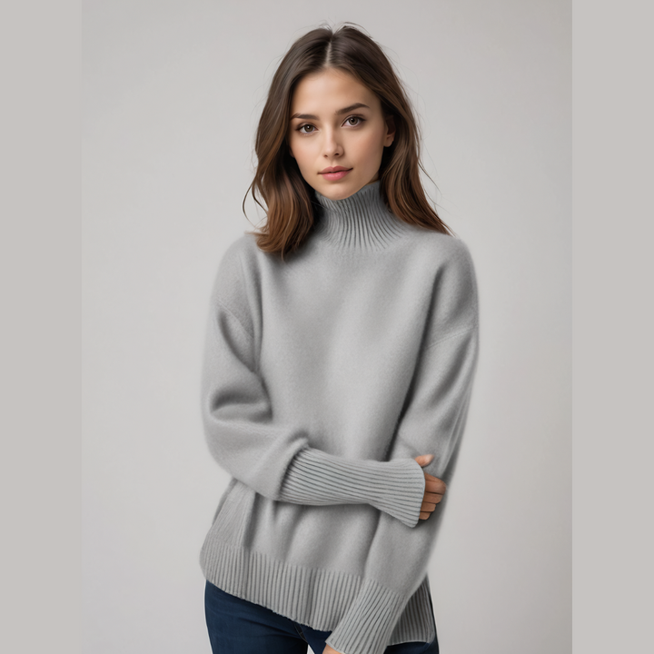Marit | Stilfuld Chunky Strik Rullekravesweater