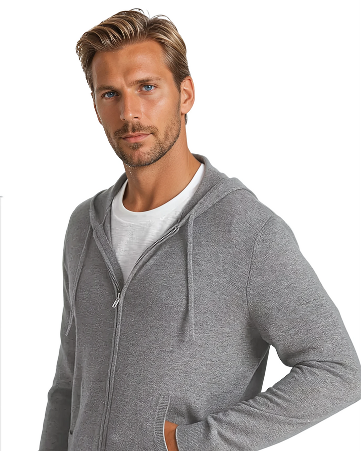 Cashmere Knit Zip Vest - Mørkegrå