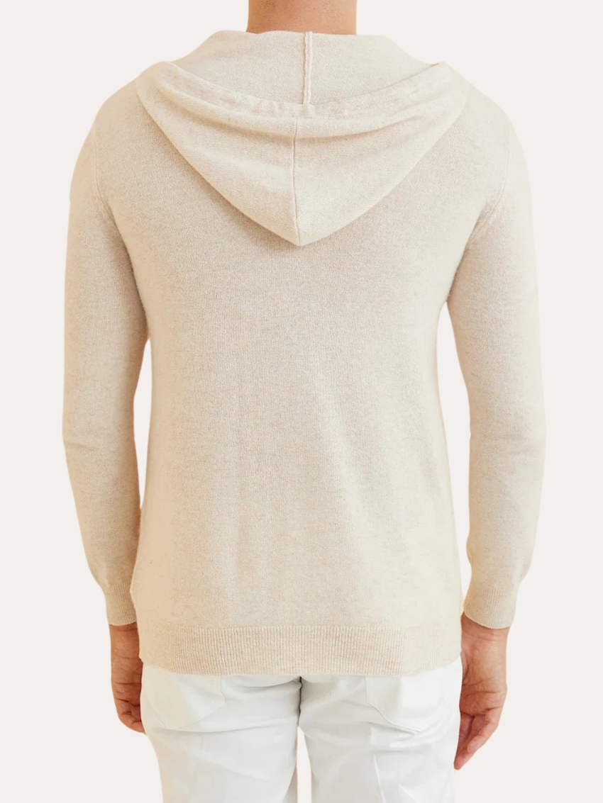 Cashmere Strik Zip Vest - Crème Beige