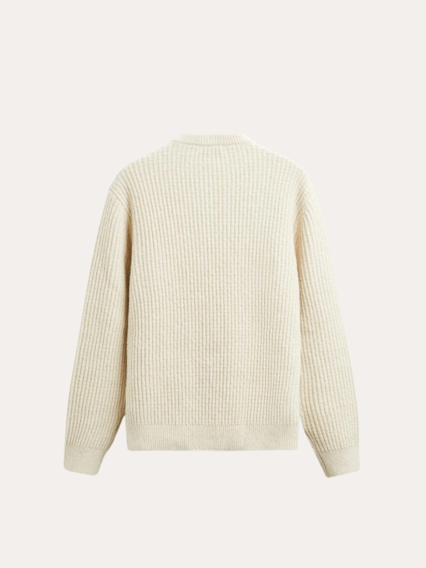 Ribbet Trøje Med O-Hals