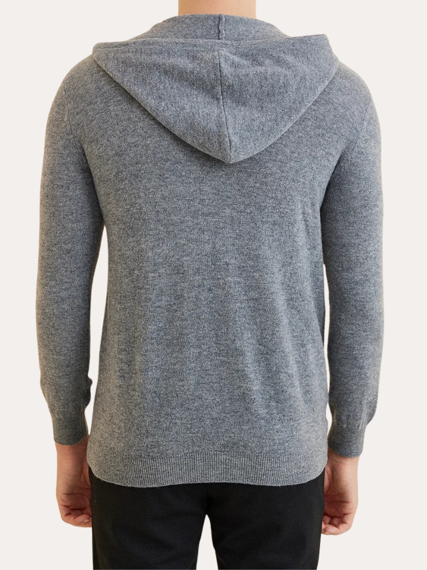Cashmere Knit Zip Vest - Mørkegrå