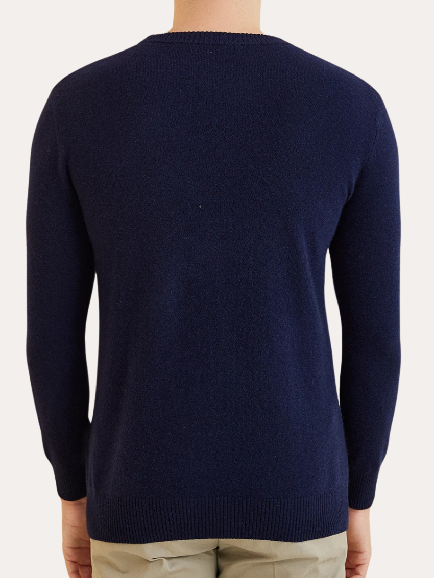 Signature Cashmere Sweater - Marineblå