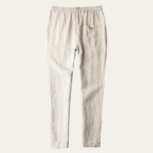 Linned Bukser Med Snor Beige