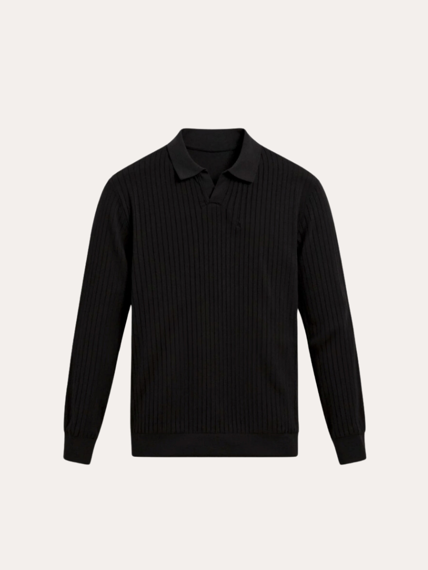 Stribet Polo Med Lange Ærmer