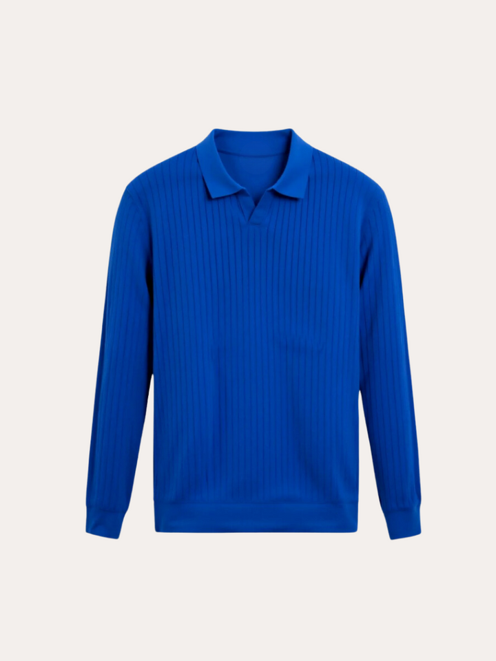 Stribet Polo Med Lange Ærmer