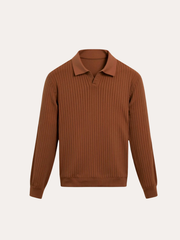 Stribet Polo Med Lange Ærmer