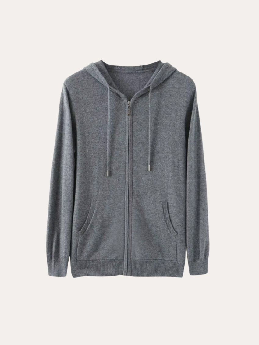 Cashmere Strik Zip Vest - Mørkegrå