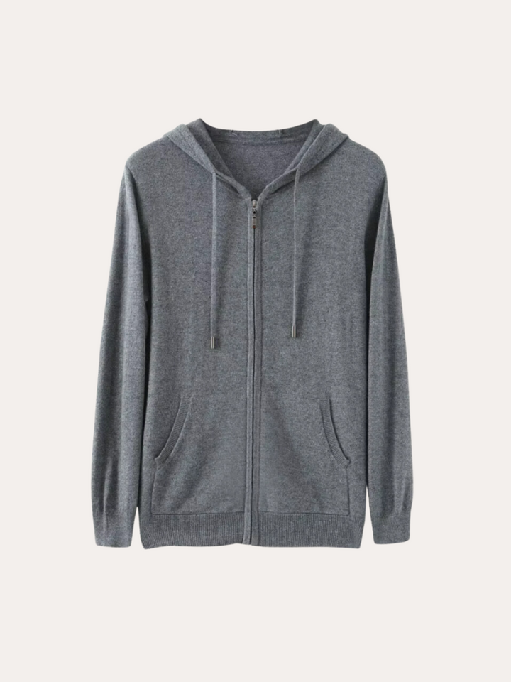 Cashmere Strik Zip Vest - Mørkegrå