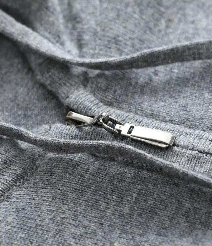 Cashmere Strik Zip Vest - Mørkegrå