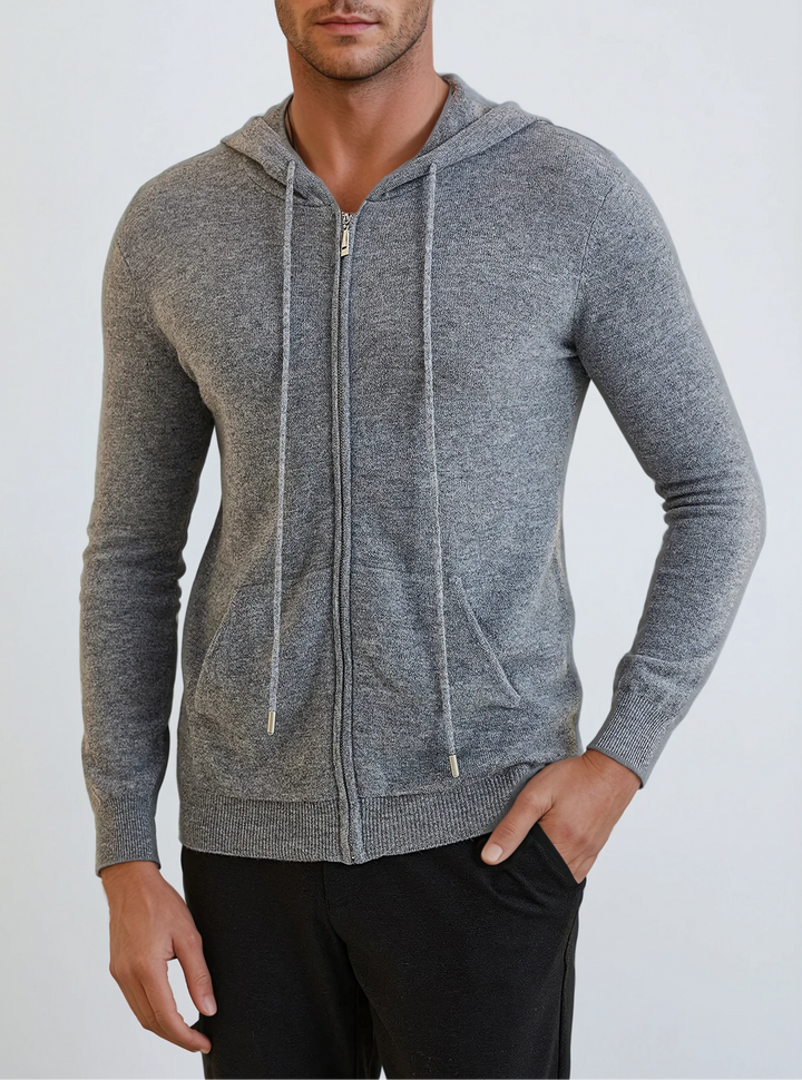 Cashmere Knit Zip Vest - Mørkegrå