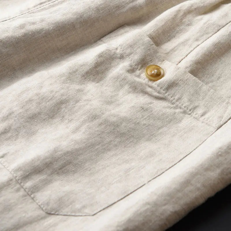 Linned Bukser Med Snor Beige
