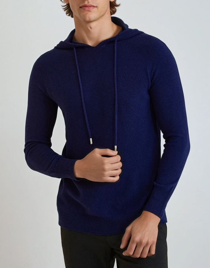 Essential Cashmere Hoodie - Marineblå