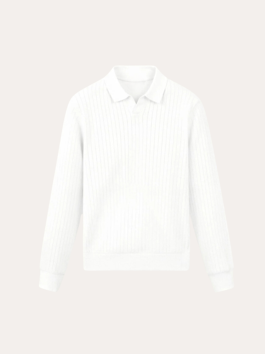 Stribet Polo Med Lange Ærmer
