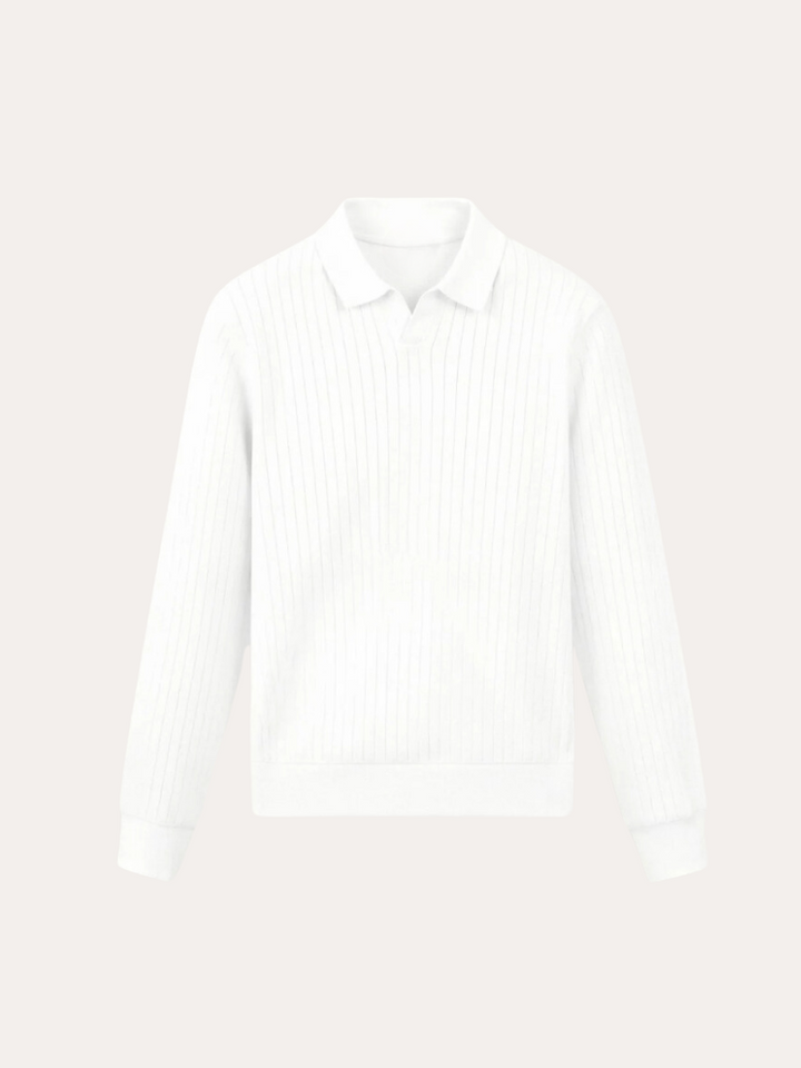 Stribet Polo Med Lange Ærmer