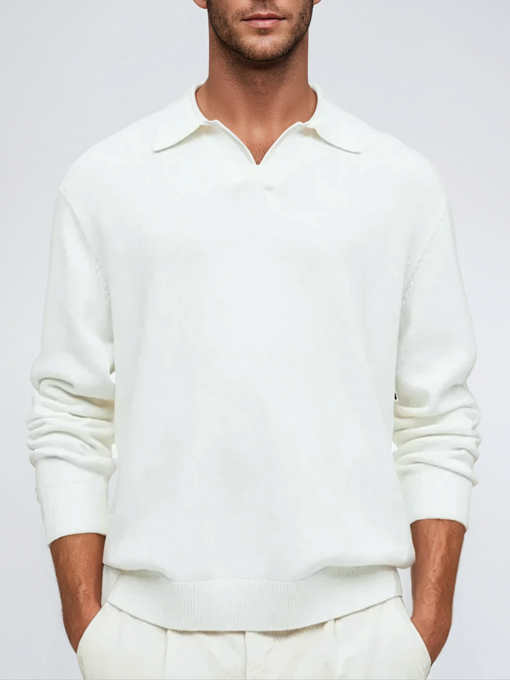 Uld Polo Med Lange Ærmer